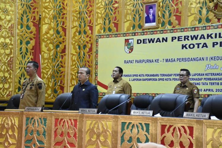 DPRD Pekanbaru Sahkan Perda LKPj Wali Kota Pekanbaru 2022