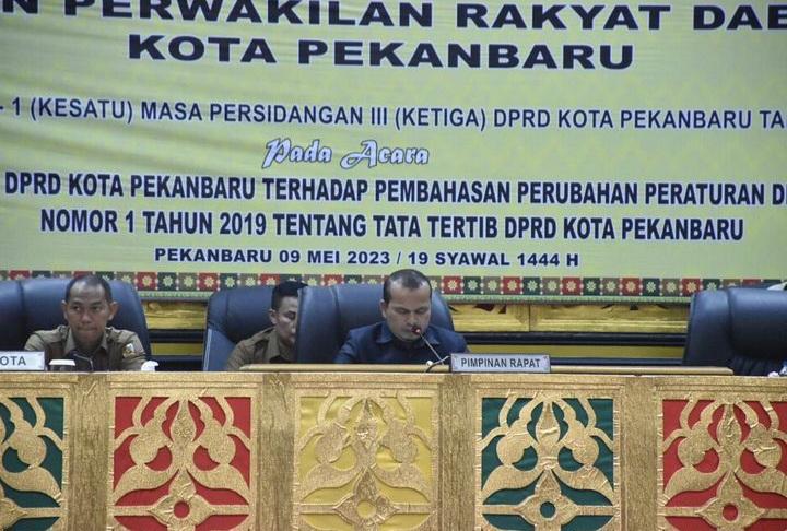 DPRD Pekanbaru Gelar Paripurna Pengesahan Perubahan Tatib Dewan